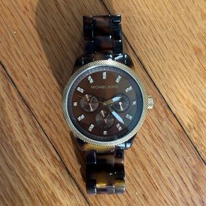 Michael Kors Tortoise and Gold Watch